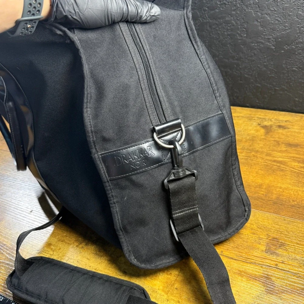 Drakkar Noir Black Canvas Travel Duffel Bag Mens Large
